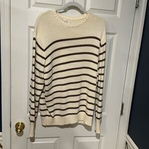 Brown and cream striped sweater